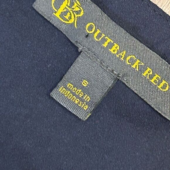 Outback Red blouse in navy with decorative cutout design in size small - Picture 9 of 10